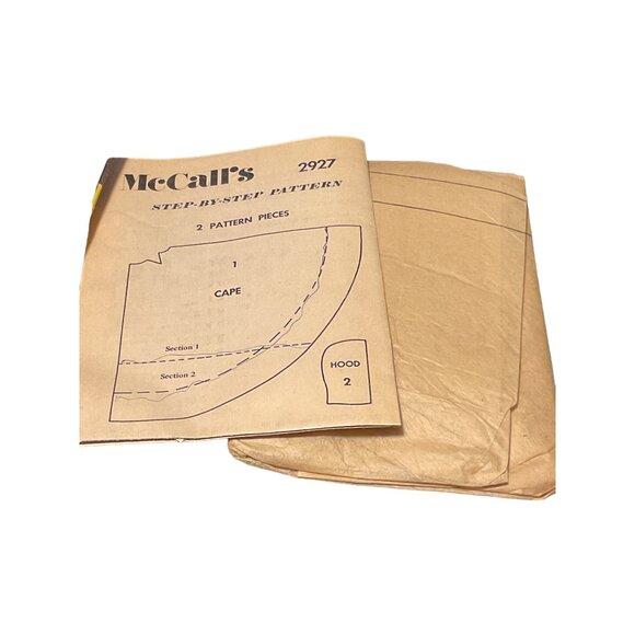 Vintage McCalls 2927 Misses Cape Sewing Pattern - Picture 3 of 3